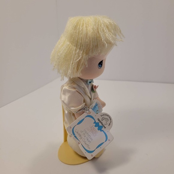 Precious Moments NWT 1990 Soft Ring Bearer Doll With Stand - Picture 5 of 7